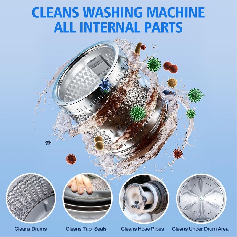 USKICH 36Pack Washing Machine Cleaner Tablets-18 Month Supply,Washer Machine Cleaner Formulated For Pet Owners,Easy Pet Hair Remover for Laundry,Compatible with HE, Top & Front Load Washer.Septic Safe - Image 3